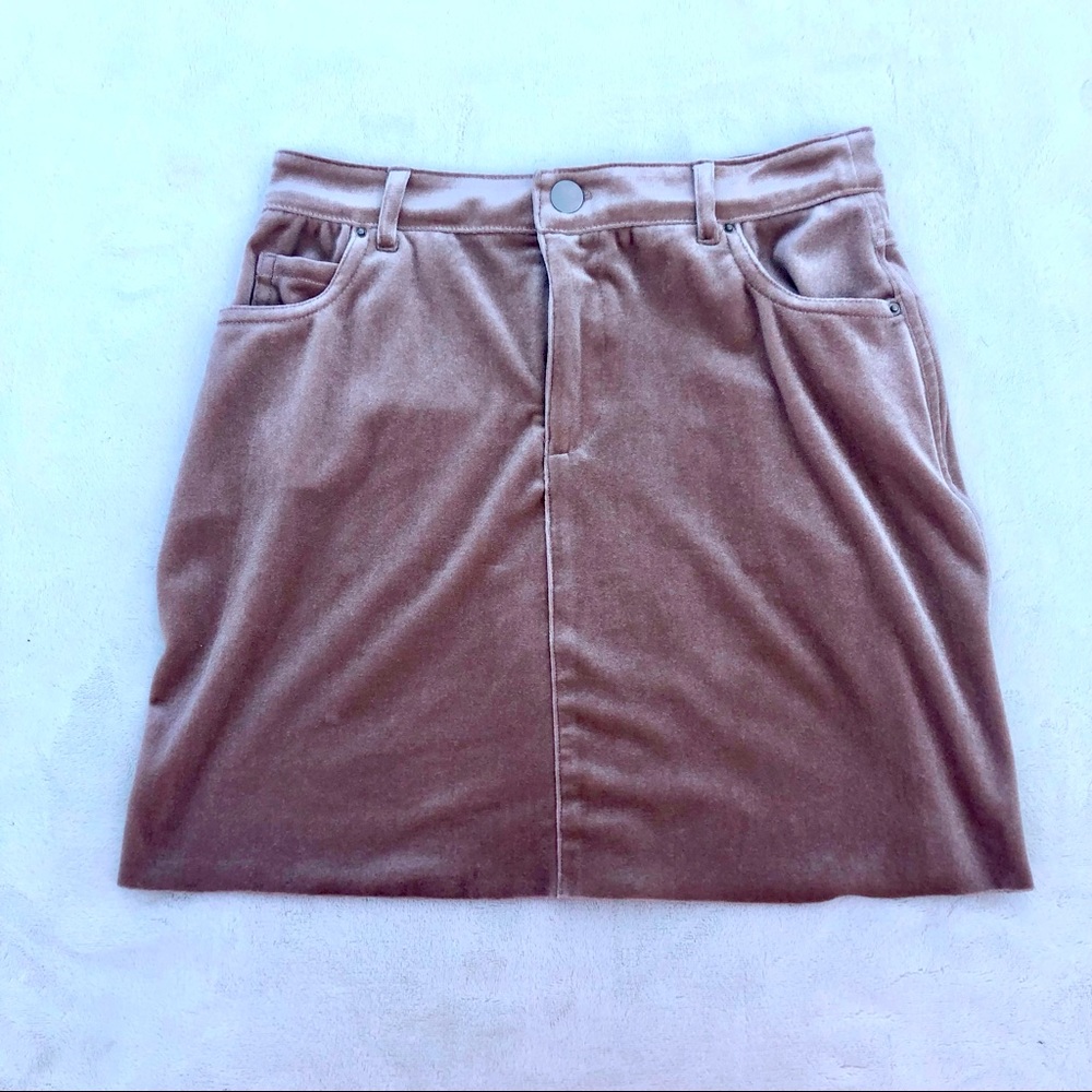 Velvet Mini Skirt Sz. Small Beige F21